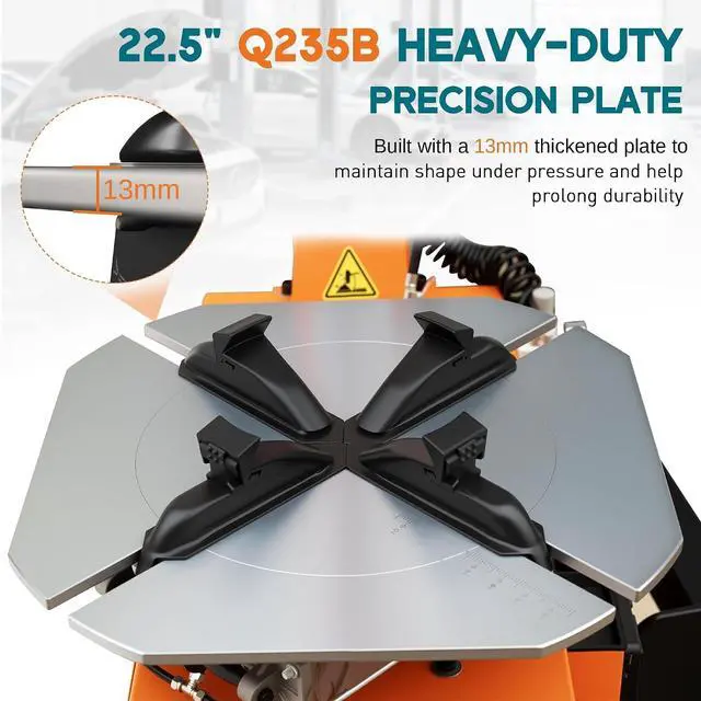 Alt view image 4 of 7 - Albott 2HP Tire Changer Machine, 110V Heavy-Duty Wheel Changer for 10"22" Rims, Outside Clamp 10"17" Inside Clamp 12"22", Tire Mounting and Demounting Tool for Home Garage & Auto Shop