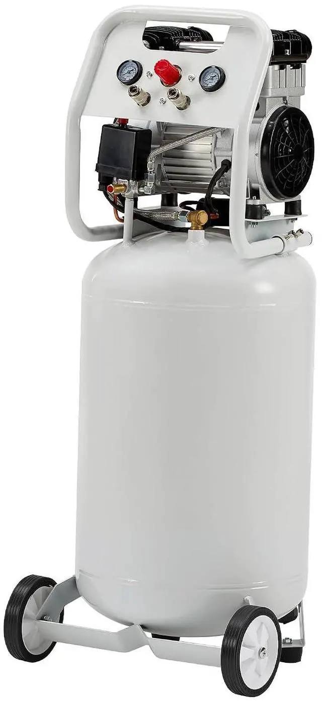 Main image of 20 Gallon Electric Air Compressor, 1.8 HP Vertical Wheeled Tank | Oil-Free Air Compressor with Copper Motor 120 PSI Max Garage Air Supply Pneumatic Tool Tire Inflation Use