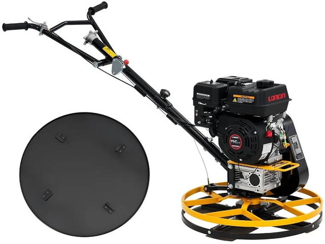 Main image of Commercial Power Trowel, 24" Concrete Finisher with Float Pan | 6.5 HP Gas Engine Walk-Behind Operation 4 Blades Trowel System Smooth Surface Finishing Contractor Jobsite Use