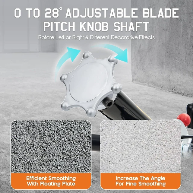 Alt view image 7 of 7 - Commercial Power Trowel, 24" Concrete Finisher with Float Pan | 6.5 HP Gas Engine Walk-Behind Operation 4 Blades Trowel System Smooth Surface Finishing Contractor Jobsite Use