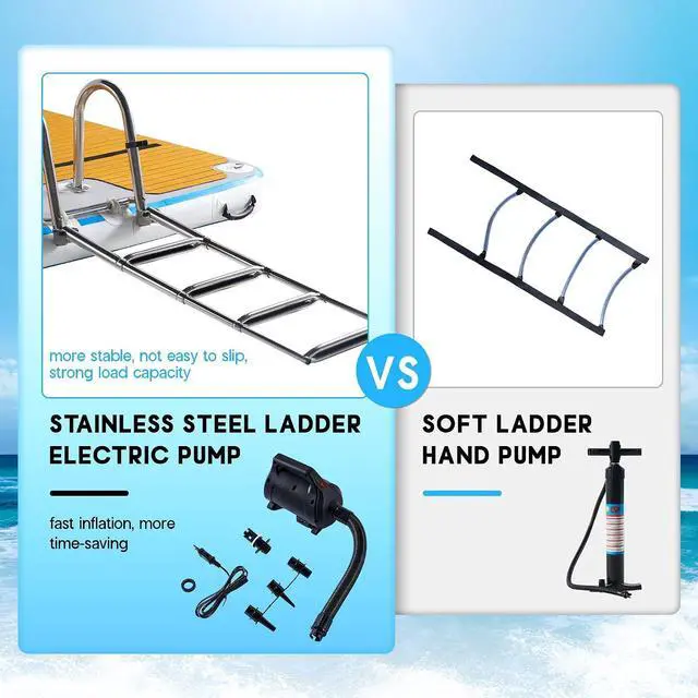 Alt view image 4 of 7 - Inflatable Floating Dock with Portable Carry Bag and Ladder, Heavy-Duty Non-Slip Surface Water Platform