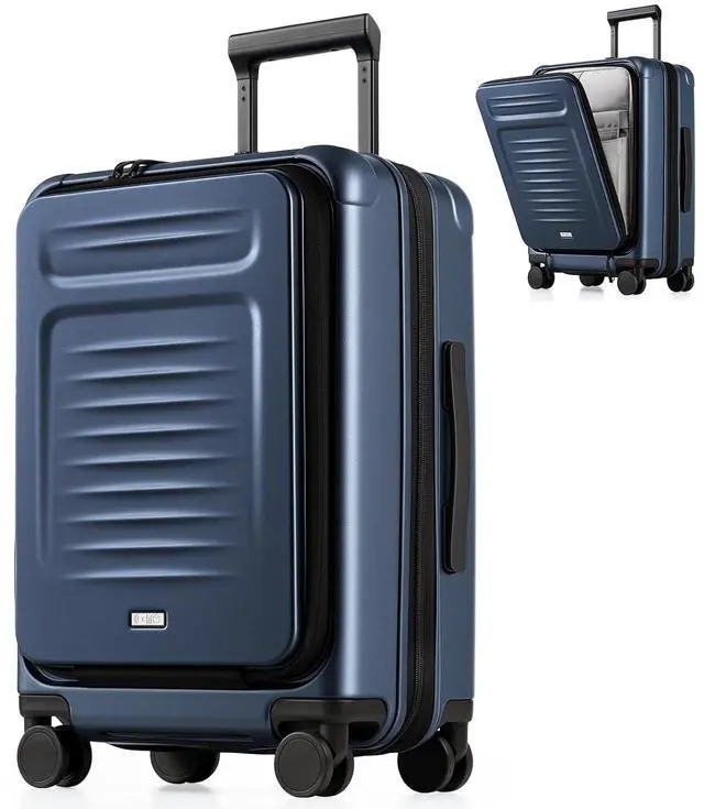 Main image of Carry On Luggage Suitcase : 22x14x9 Airline Approved Travel Luggage with Spinner Wheels, Front Pocket Expandable Hardshell Suitcases with TSA Lock Blue
