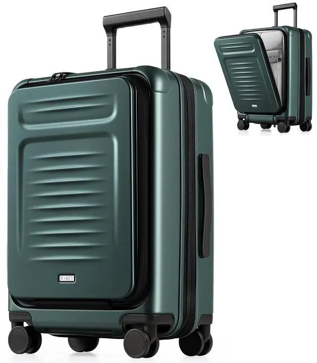 Main image of Carry On Luggage Suitcase : 22x14x9 Airline Approved Travel Luggage with Spinner Wheels, Front Pocket Expandable Hardshell Suitcases with TSA Lock Green