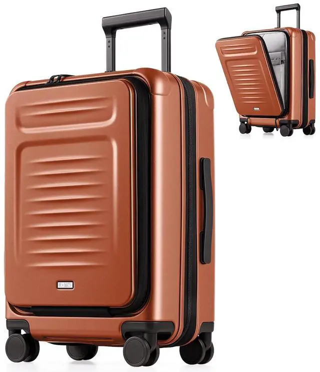 Main image of Carry On Luggage Suitcase : 22x14x9 Airline Approved Travel Luggage with Spinner Wheels, Front Pocket Expandable Hardshell Suitcases with TSA Lock Orange