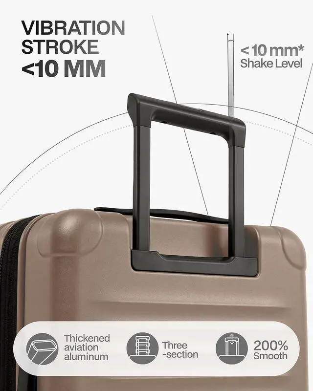 Alt view image 4 of 7 - Checked Suitcases Luggage: Large Travel Luggage with Spinner Wheels Expandable Hardside Suitcases with TSA Lock,29 Inch Apricot