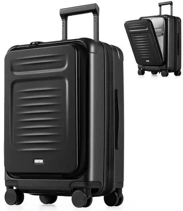 Main image of Carry On Luggage Suitcase : 22x14x9 Airline Approved Travel Luggage with Spinner Wheels, Front Pocket Expandable Hardshell Suitcases with TSA Lock Black