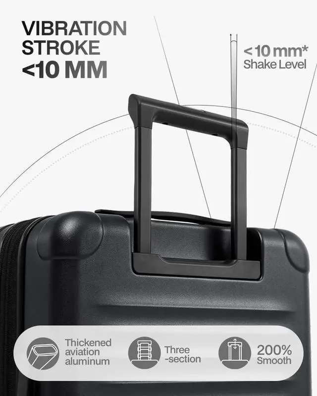 Alt view image 4 of 7 - Luggage Sets Checked Suitcases - 2 Piece, Travel Carry on with Spinner Wheels, Expandable Hardside Large Suitcase with TSA Lock,20+29 Inch Black
