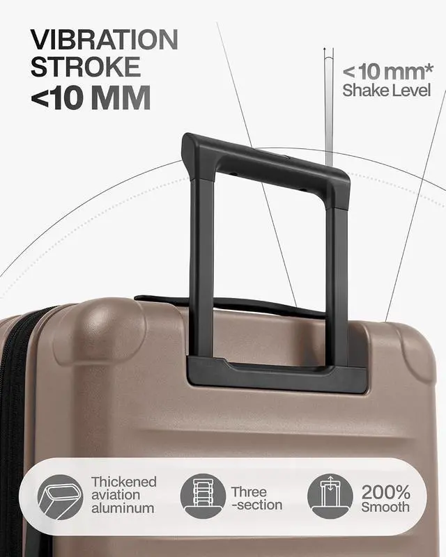 Alt view image 4 of 7 - Luggage Sets Checked Suitcases - 2 Piece, Travel Carry on with Spinner Wheels, Expandable Hardside Large Suitcase with TSA Lock,20+29 Inch Apricot