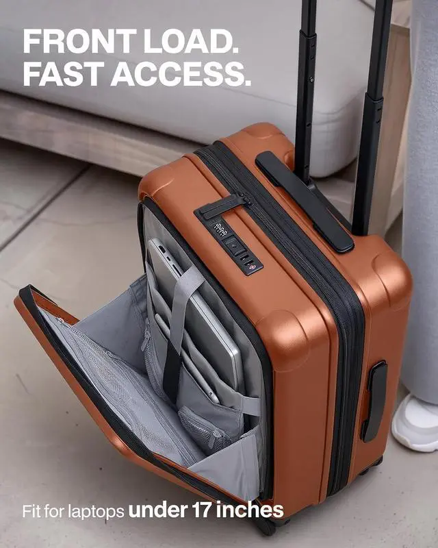 Alt view image 2 of 7 - Luggage Sets Checked Suitcases - 2 Piece, Travel Carry on with Spinner Wheels, Expandable Hardside Large Suitcase with TSA Lock,20+29 Inch Orange