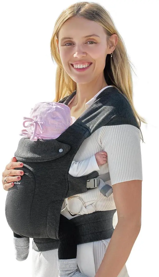 Main image of Baby Carrier Newborn to Toddler, Cozy Baby Wraps Carrier, Ergonomic Baby Carrier with Head Support, Deep Grey