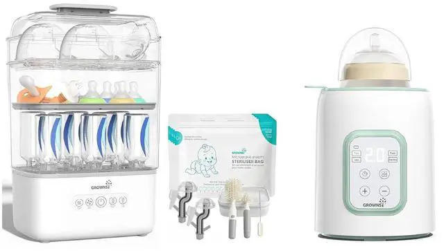 Main image of 3 Layers Large Bottle Sterilizer and Dryer & Grownsy Baby Bottle Warmer
