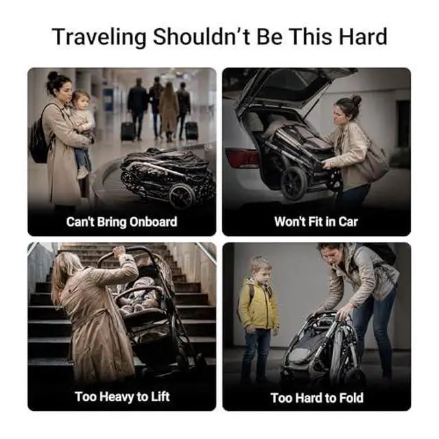 Alt view image 3 of 5 - MAMAZING Ultra Air Lightweight Travel Stroller Bundle with Portable Stroller Fan, Carbon Fiber Frame, One-Hand Fold, Airplane-Friendly, 11.6 lbs