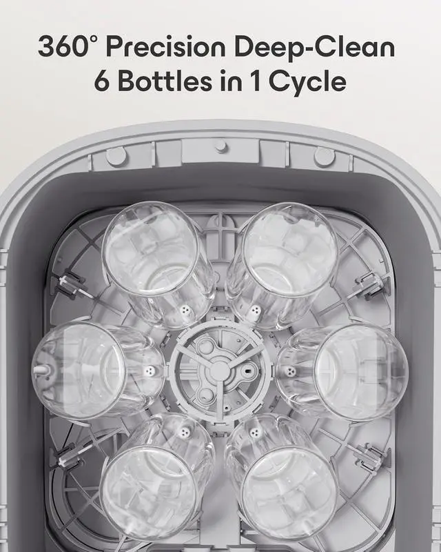 Alt view image 3 of 7 - Baby Bottle Washer Pro, Sterilizer & Dryer Wash 6 Bottles at Once, All-in-One Washer Machine for Bottles, Pump Parts & Baby Essentials Replaces Hand Washing, Time-Saving for Busy Parents