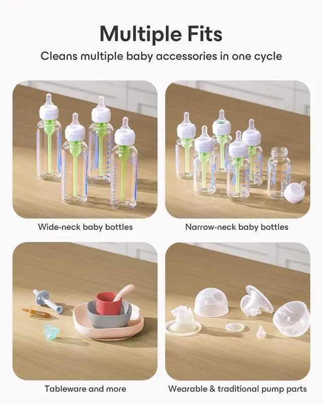 Alt view image 6 of 7 - Baby Bottle Washer Pro, Sterilizer & Dryer Wash 6 Bottles at Once, All-in-One Washer Machine for Bottles, Pump Parts & Baby Essentials Replaces Hand Washing, Time-Saving for Busy Parents