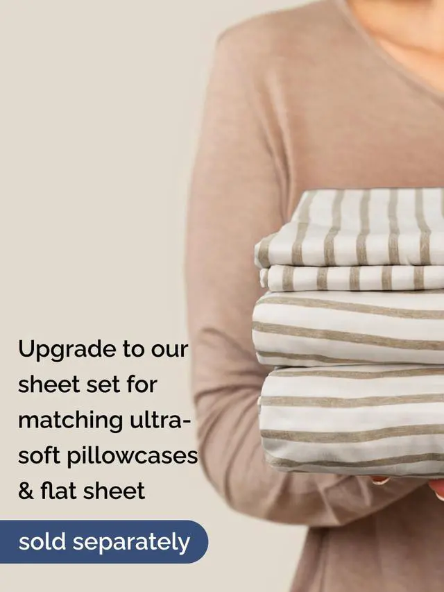 Alt view image 7 of 7 - Extra Deep Twin XL Fitted Sheet - College Dorm Bed Single Fitted Sheet Only w/Extra Deep Pockets - Ultra-Soft & Breathable - Easily Fits 18 to 24 inch Mattress - Wrinkle & Fade Free - Beige Stripes 2