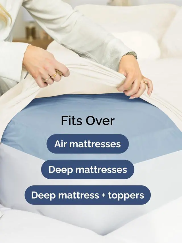 Alt view image 6 of 7 - Extra Deep Twin XL Fitted Sheet - College Dorm Bed Single Fitted Sheet Only w/Extra Deep Pockets - Ultra-Soft & Breathable - Easily Fits 18 to 24 inch Mattress - Wrinkle & Fade Resistant - Off White