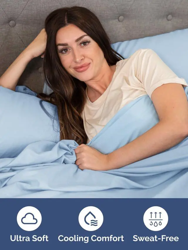 Alt view image 3 of 7 - Extra Deep Twin XL Fitted Sheet - College Dorm Bed Single Fitted Sheet Only w/Extra Deep Pockets - Ultra-Soft & Breathable - Easily Fits 18 to 24 inch Mattress - Wrinkle & Fade Resistant - Light Blue