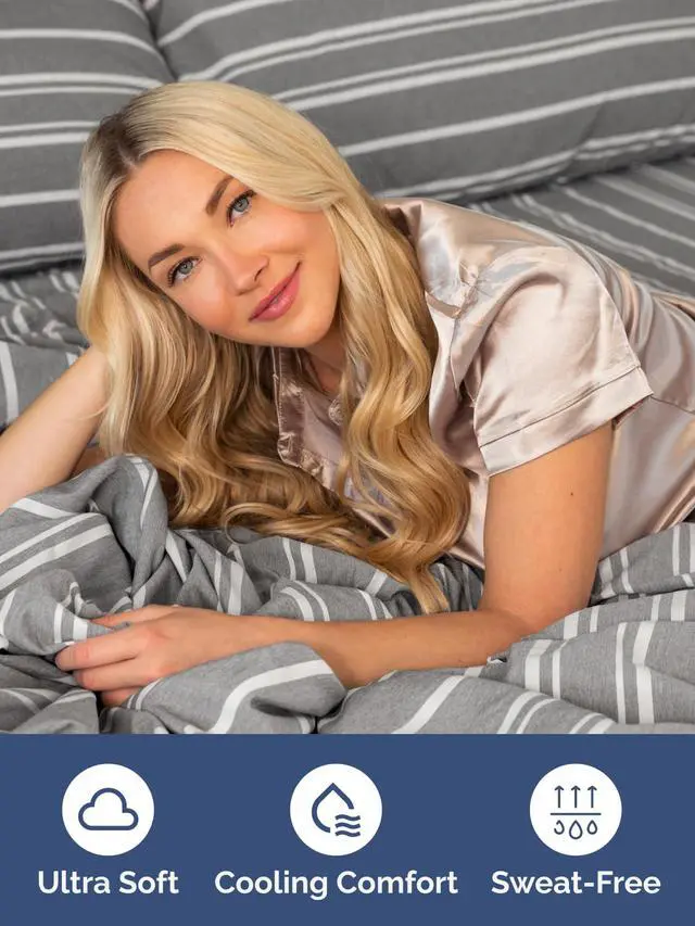 Alt view image 3 of 7 - Extra Deep Twin XL Fitted Sheet - College Dorm Bed Single Fitted Sheet Only w/Extra Deep Pockets - Ultra-Soft & Breathable - Easily Fits 18 to 24 inch Mattress - Wrinkle & Fade Free - Grey Stripes 3