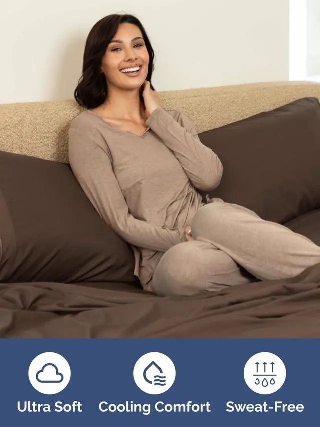 Alt view image 3 of 7 - Extra Deep Twin XL Fitted Sheet - College Dorm Bed Single Fitted Sheet Only w/Extra Deep Pockets - Ultra-Soft & Breathable - Easily Fits 18 to 24 inch Mattress - Wrinkle Free & Fade Resistant - Brown