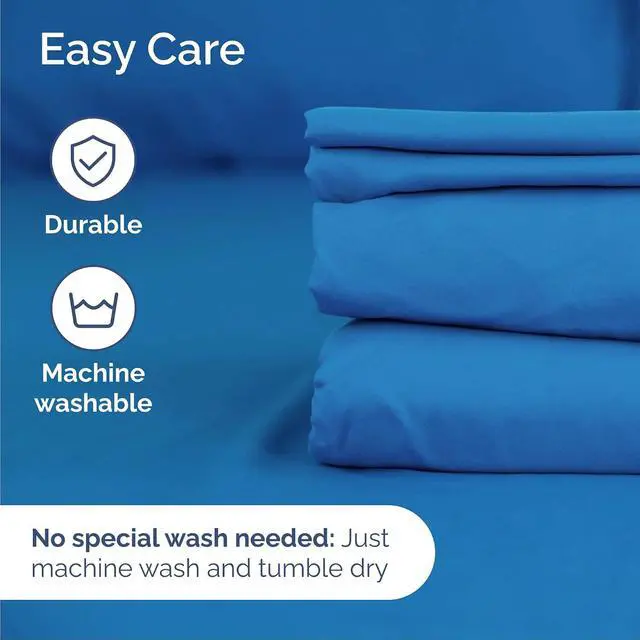 Alt view image 6 of 7 - Cal King 6 Piece Sheet Set - Comfy Breathable & Cooling - Soft Hotel Luxury Bedding Set with 8-16 Inch Deep Pockets - 1 Flat & 1 Fitted Sheet & 4 Pillowcases - Wrinkle Free & Easy Care - Royal Blue
