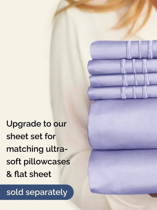 Alt view image 7 of 7 - Extra Deep Twin XL Fitted Sheet - College Dorm Bed Single Fitted Sheet Only w/Extra Deep Pockets - Ultra-Soft & Breathable - Easily Fits 18 to 24 inch Mattress - Wrinkle & Fade Resistant - Lavender