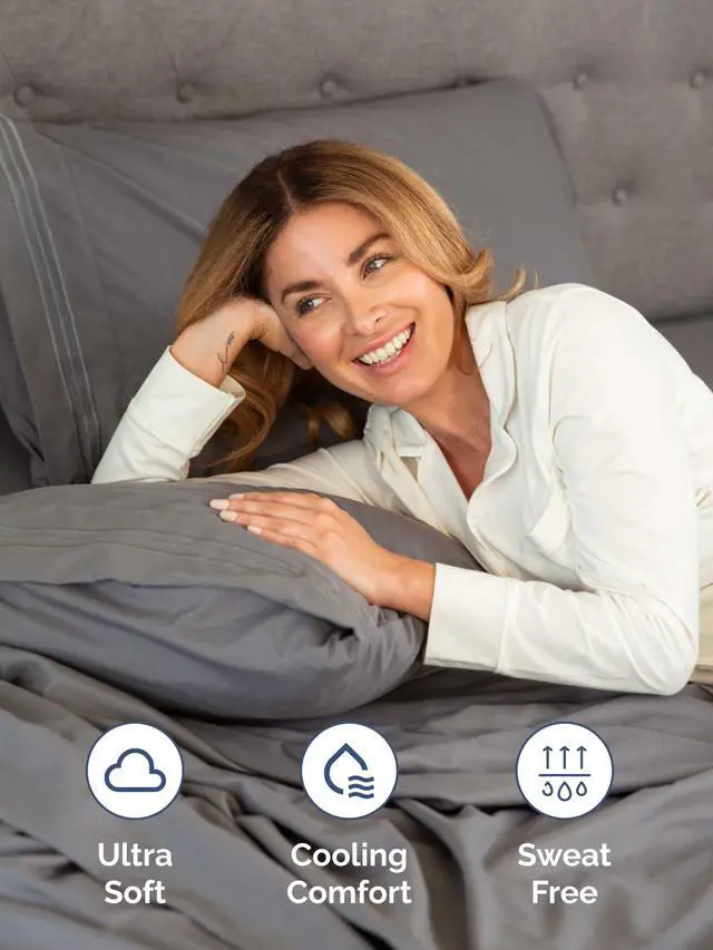 Alt view image 3 of 7 - Extra Deep Twin XL Fitted Sheet - College Dorm Bed Single Fitted Sheet Only w/Extra Deep Pockets - Ultra-Soft & Breathable - Easily Fits 18 to 24 inch Mattress - Wrinkle & Fade Resistant - Dark Grey