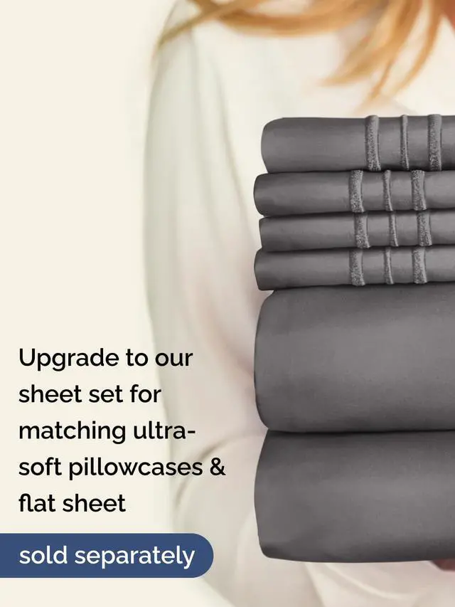 Alt view image 7 of 7 - Extra Deep Twin XL Fitted Sheet - College Dorm Bed Single Fitted Sheet Only w/Extra Deep Pockets - Ultra-Soft & Breathable - Easily Fits 18 to 24 inch Mattress - Wrinkle & Fade Resistant - Dark Grey