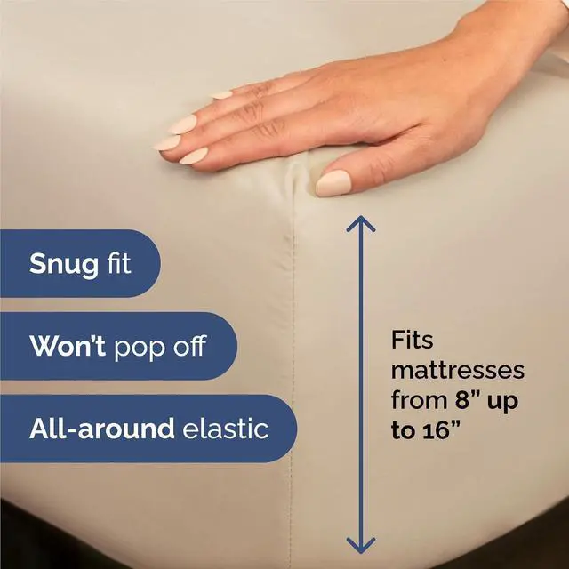 Alt view image 3 of 7 - King 6 Piece Sheet Set - Comfy Breathable & Cooling - Ultra Soft Hotel Luxury Bedding Set with 8-16 Inch Deep Pockets - 1 Flat & 1 Fitted Sheet & 4 Pillowcases - Cozy, Wrinkle Free & Easy Care - Wheat