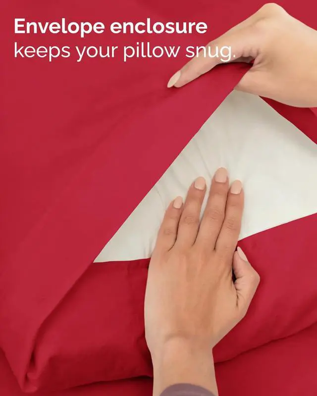 Alt view image 7 of 7 - Twin XL 4 Piece Sheet Set - Comfy Breathable & Cooling - Ultra Soft Hotel Luxury Bedding Set w/ 8-16 Inch Deep Pockets - 1 Flat & 1 Fitted Sheet & 2 Pillowcases - Cozy, Wrinkle Free & Easy Care - Red