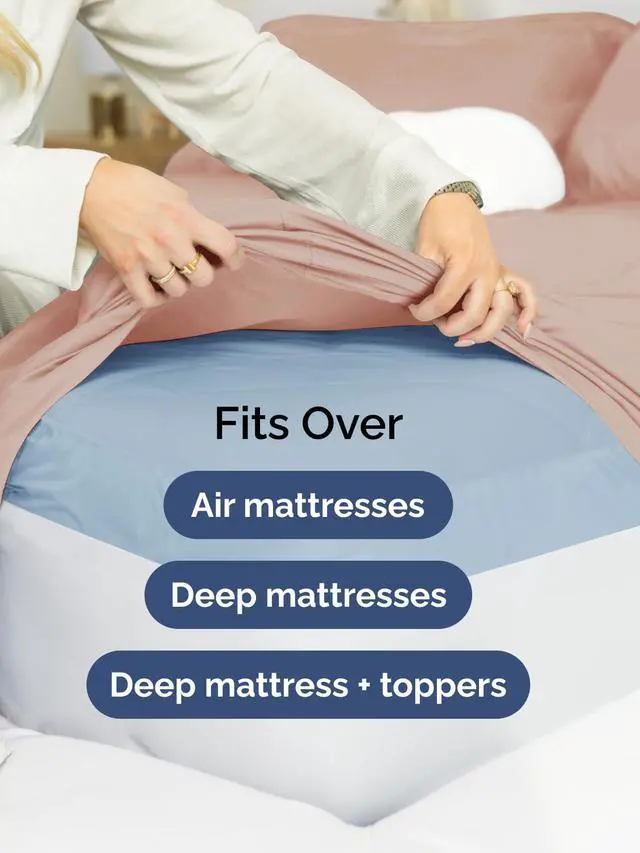 Alt view image 6 of 7 - Extra Deep Twin XL Fitted Sheet - College Dorm Bed Single Fitted Sheet Only w/Extra Deep Pockets - Ultra-Soft & Breathable - Easily Fits 18 to 24 inch Mattress - Wrinkle Free & Fade Resistant - Mauve