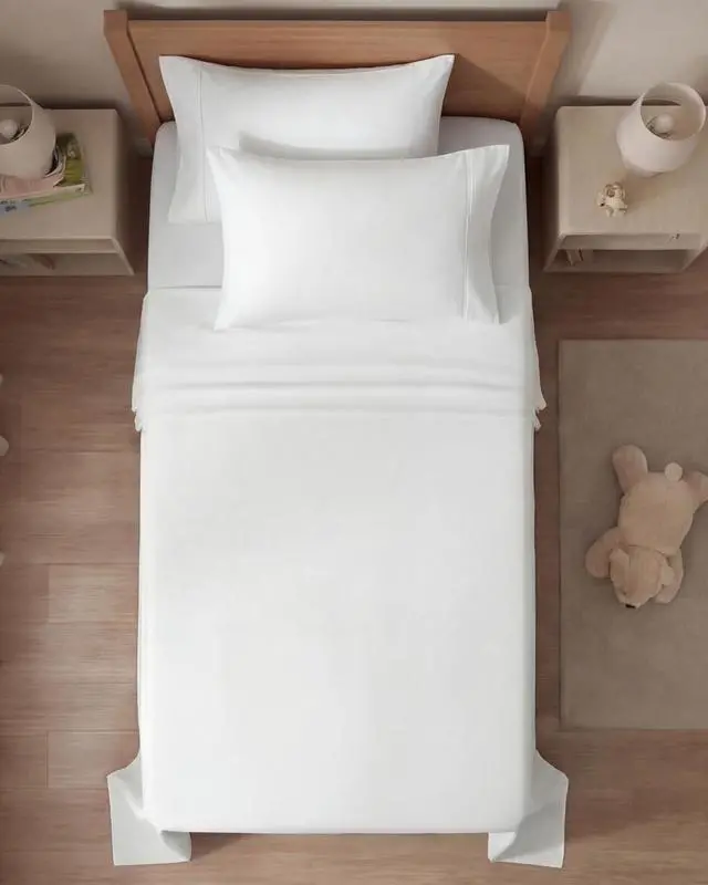 Alt view image 7 of 7 - Twin 4 Piece Sheet Set - Comfy Breathable & Cooling - Ultra Soft Hotel Luxury Bedding Set with 8-16 Inch Deep Pockets - 1 Flat & 1 Fitted Sheet & 2 Pillowcases - Cozy, Wrinkle Free & Easy Care - White