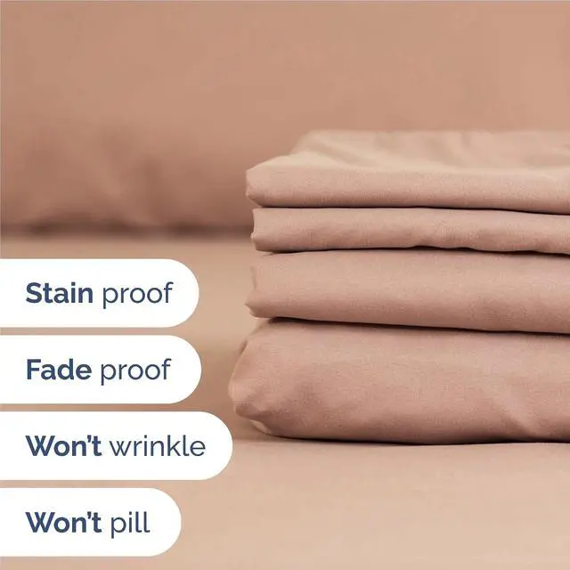 Alt view image 5 of 7 - Full 6 Piece Sheet Set - Comfy Breathable & Cooling - Ultra Soft Hotel Luxury Bedding Set with 8-16 Inch Deep Pockets - 1 Flat & 1 Fitted Sheet & 4 Pillowcases - Cozy, Wrinkle Free & Easy Care - Mauve