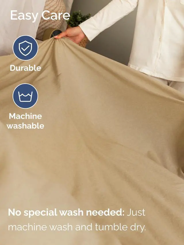 Alt view image 5 of 7 - Extra Deep Twin XL Fitted Sheet - College Dorm Bed Single Fitted Sheet Only w/Extra Deep Pockets - Ultra-Soft & Breathable - Easily Fits 18 to 24 inch Mattress - Wrinkle & Fade Free - Heathered Tan