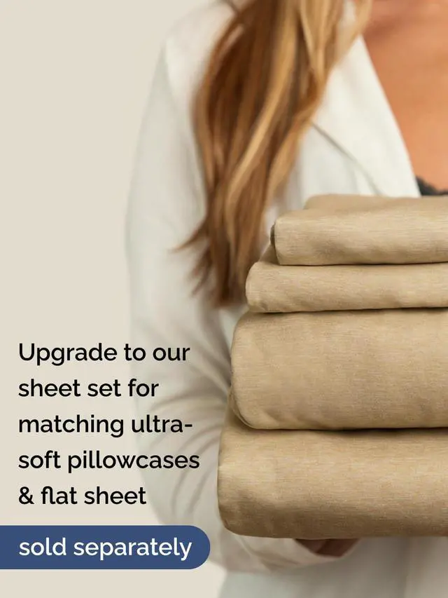 Alt view image 7 of 7 - Extra Deep Twin XL Fitted Sheet - College Dorm Bed Single Fitted Sheet Only w/Extra Deep Pockets - Ultra-Soft & Breathable - Easily Fits 18 to 24 inch Mattress - Wrinkle & Fade Free - Heathered Tan