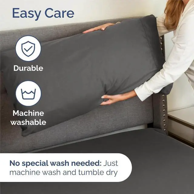 Alt view image 6 of 7 - Full 6 Piece Sheet Set - Comfy Breathable & Cooling - Ultra Soft Hotel Luxury Bedding Set w/ 8-16 Inch Deep Pockets - 1 Flat & 1 Fitted Sheet & 4 Pillowcases - Wrinkle Free and Easy Care - Charcoal