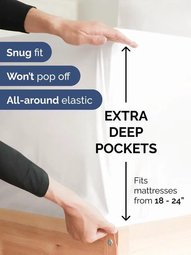 Alt view image 2 of 7 - Extra Deep Twin XL Fitted Sheet - College Dorm Bed Single Fitted Sheet Only w/Extra Deep Pockets - Ultra-Soft & Breathable - Easily Fits 18 to 24 inch Mattress - Wrinkle & Fade Free - Antique White