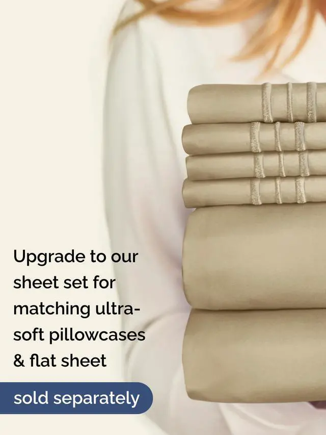 Alt view image 7 of 7 - Extra Deep Twin XL Fitted Sheet - College Dorm Bed Single Fitted Sheet Only w/Extra Deep Pockets - Ultra-Soft & Breathable - Easily Fits 18 to 24 inch Mattress - Wrinkle Free & Fade Resistant - Beige