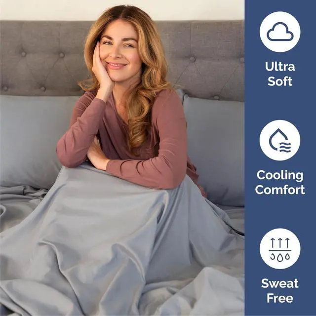 Alt view image 4 of 7 - Queen 6 Piece Sheet Set - Comfy Breathable & Cooling - Ultra-Soft Hotel Luxury Bedding Set w/ 8-16 Inch Deep Pockets - 1 Flat & 1 Fitted Sheet & 4 Pillowcases - Wrinkle Free & Easy Care - Steel Blue