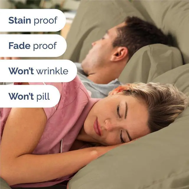 Alt view image 5 of 7 - Full 6 Piece Sheet Set - Comfy Breathable & Cooling - Ultra Soft Hotel Luxury Bedding Set with 8-16 Inch Deep Pockets - 1 Flat & 1 Fitted Sheet & 4 Pillowcases - Cozy, Wrinkle Free & Easy Care - Khaki