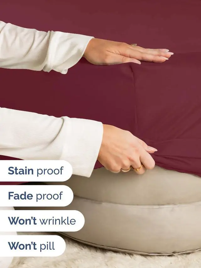 Alt view image 4 of 7 - Extra Deep Twin XL Fitted Sheet - College Dorm Bed Single Fitted Sheet Only w/Extra Deep Pockets - Ultra-Soft & Breathable - Easily Fits 18 to 24 inch Mattress - Wrinkle & Fade Resistant - Burgundy