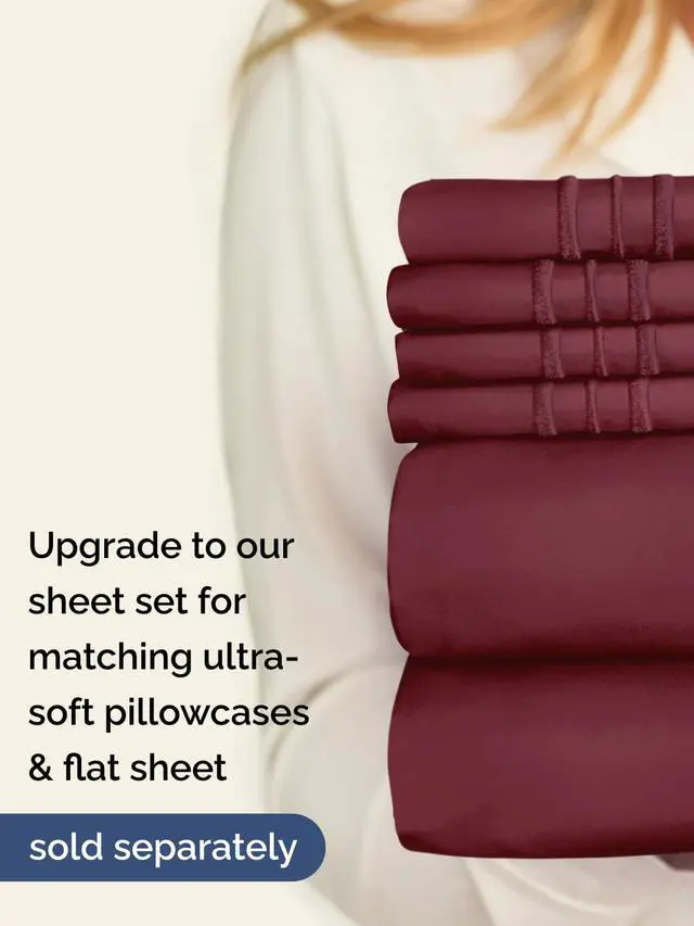 Alt view image 7 of 7 - Extra Deep Twin XL Fitted Sheet - College Dorm Bed Single Fitted Sheet Only w/Extra Deep Pockets - Ultra-Soft & Breathable - Easily Fits 18 to 24 inch Mattress - Wrinkle & Fade Resistant - Burgundy