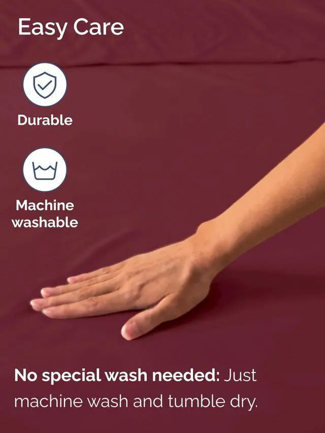 Alt view image 5 of 7 - Extra Deep Twin XL Fitted Sheet - College Dorm Bed Single Fitted Sheet Only w/Extra Deep Pockets - Ultra-Soft & Breathable - Easily Fits 18 to 24 inch Mattress - Wrinkle & Fade Resistant - Burgundy