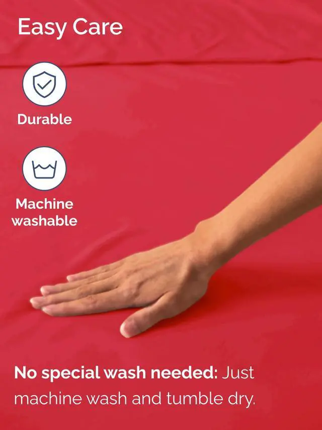 Alt view image 5 of 7 - Extra Deep Full Fitted Sheet - Hotel Luxury Single Fitted Sheet Only - Easily Fits 18 inch to 24 inch Mattress - Ultra Soft, Wrinkle Free with Extra Deep Pockets - Easy-Care, Breathable & Comfy - Red