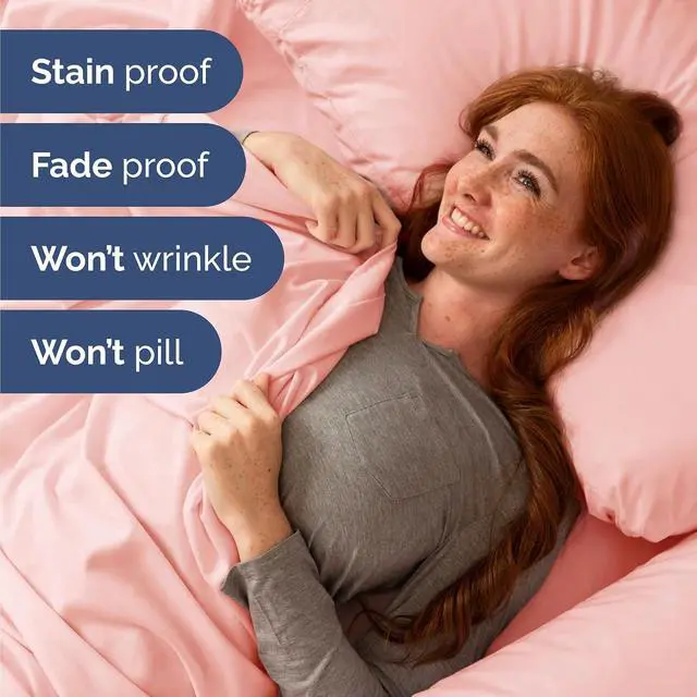 Alt view image 5 of 7 - Cal King 6 Piece Sheet Set - Comfy Breathable & Cooling - Ultra Soft Hotel Luxury Bedding Set w/ 8-16 Inch Deep Pockets - 1 Flat & 1 Fitted Sheet & 4 Pillowcases - Wrinkle Free & Easy Care - Baby Pink