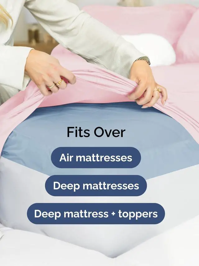Alt view image 6 of 7 - Extra Deep Twin Fitted Sheet - Hotel Luxury Single Fitted Sheet Only - Easily Fits 18 inch to 24 inch Mattress - Ultra Soft, Wrinkle Free with Extra Deep Pockets - Breathable & Comfy - Lavender Pink