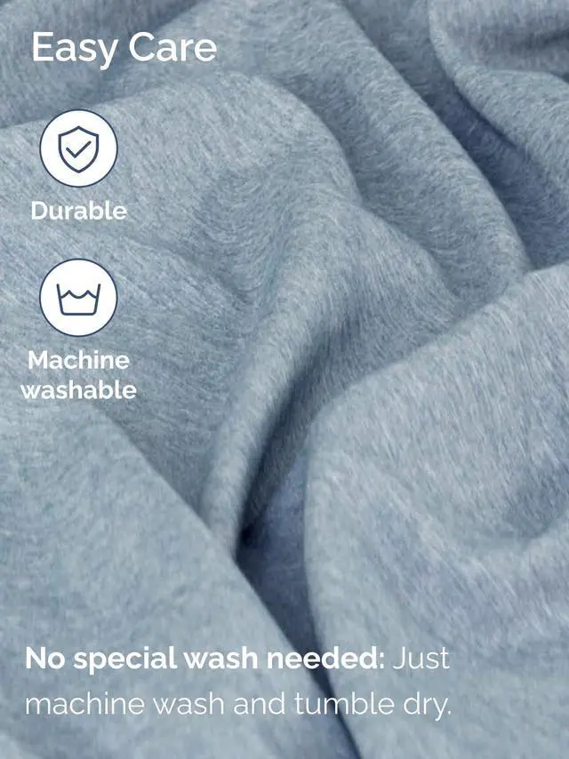 Alt view image 5 of 7 - Extra Deep Twin XL Fitted Sheet - College Dorm Bed Single Fitted Sheet Only w/Extra Deep Pockets - Ultra-Soft & Breathable - Easily Fits 18 to 24 inch Mattress - Wrinkle & Fade Free - Heathered Blue