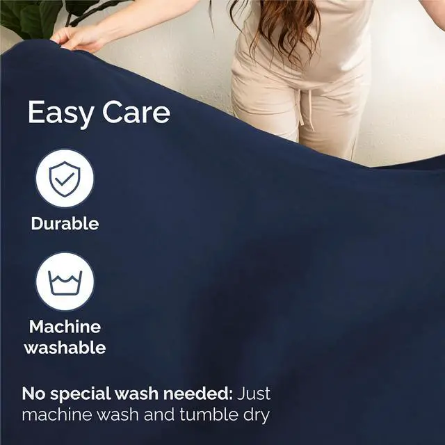 Alt view image 6 of 7 - King 6 Piece Sheet Set - Comfy Breathable & Cooling - Ultra-Soft Hotel Luxury Bedding Set with 8-16 Inch Deep Pockets - 1 Flat & 1 Fitted Sheet & 4 Pillowcases - Wrinkle Free & Easy Care - Navy Blue
