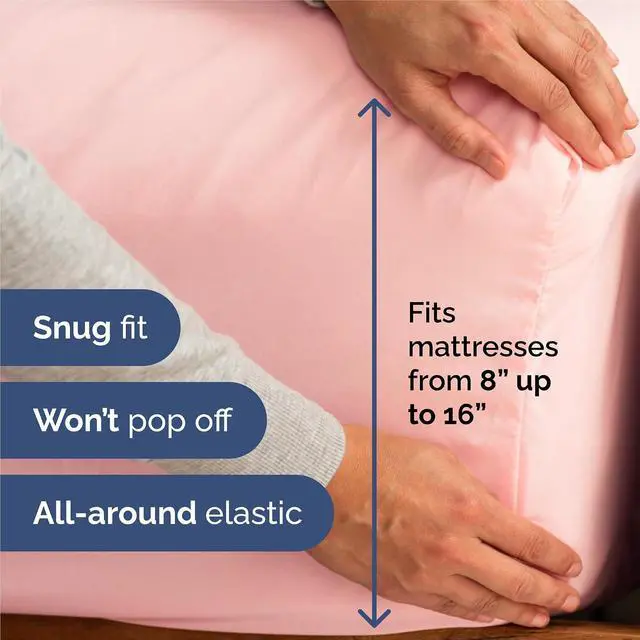Alt view image 3 of 7 - King 6 Piece Sheet Set - Comfy Breathable & Cooling - Ultra-Soft Hotel Luxury Bedding Set with 8-16 Inch Deep Pockets - 1 Flat & 1 Fitted Sheet & 4 Pillowcases - Wrinkle Free & Easy Care - Baby Pink