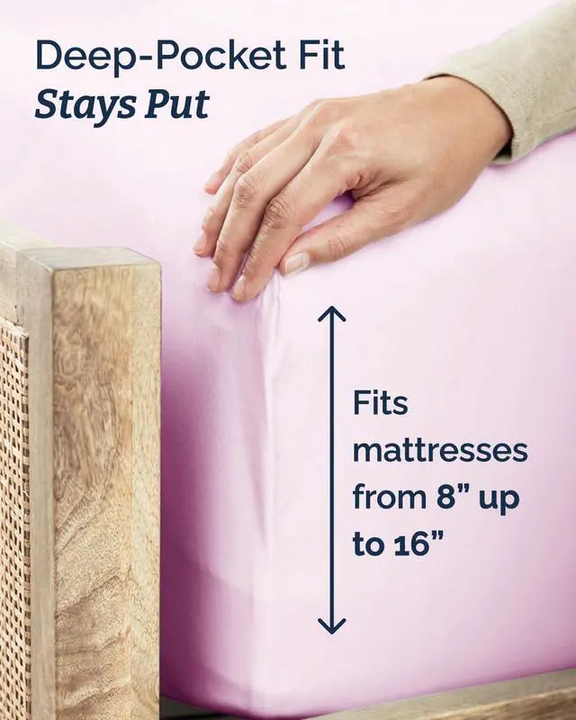 Alt view image 4 of 7 - Twin XL 4 Piece Sheet Set - Comfy Breathable & Cooling - Ultra Soft Hotel Luxury Bedding Set w/ 8-16 Inch Deep Pockets - 1 Flat & 1 Fitted Sheet & 2 Pillowcases - Wrinkle Free & Easy Care - Light Pink