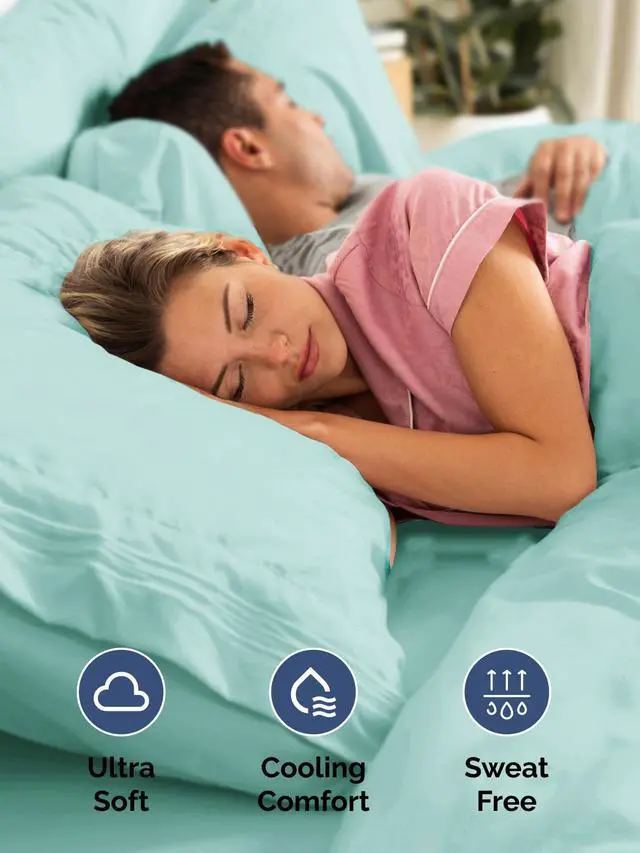 Alt view image 3 of 7 - Extra Deep Twin Fitted Sheet - Hotel Luxury Single Fitted Sheet Only - Easily Fits 18 inch to 24 inch Mattress - Ultra Soft, Wrinkle & Fade Free w/Extra Deep Pockets - Breathable & Comfy - Spa Blue